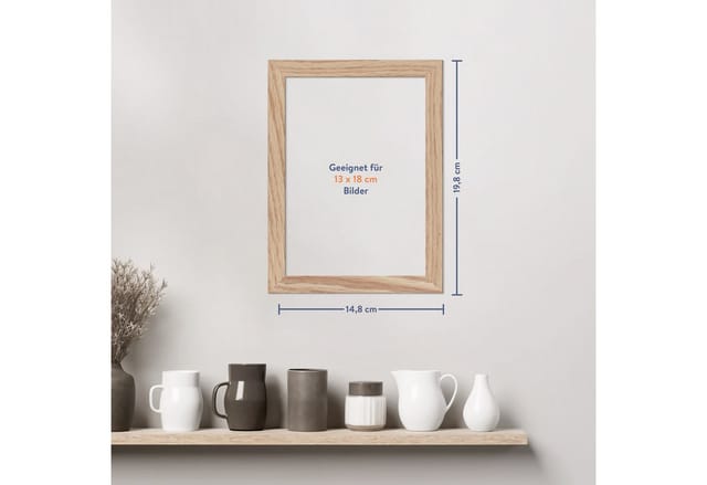 WANDStyle Bilderrahmen H950 aus Massivholz in Eiche-Optik 13 x 18 cm im Stil Modern