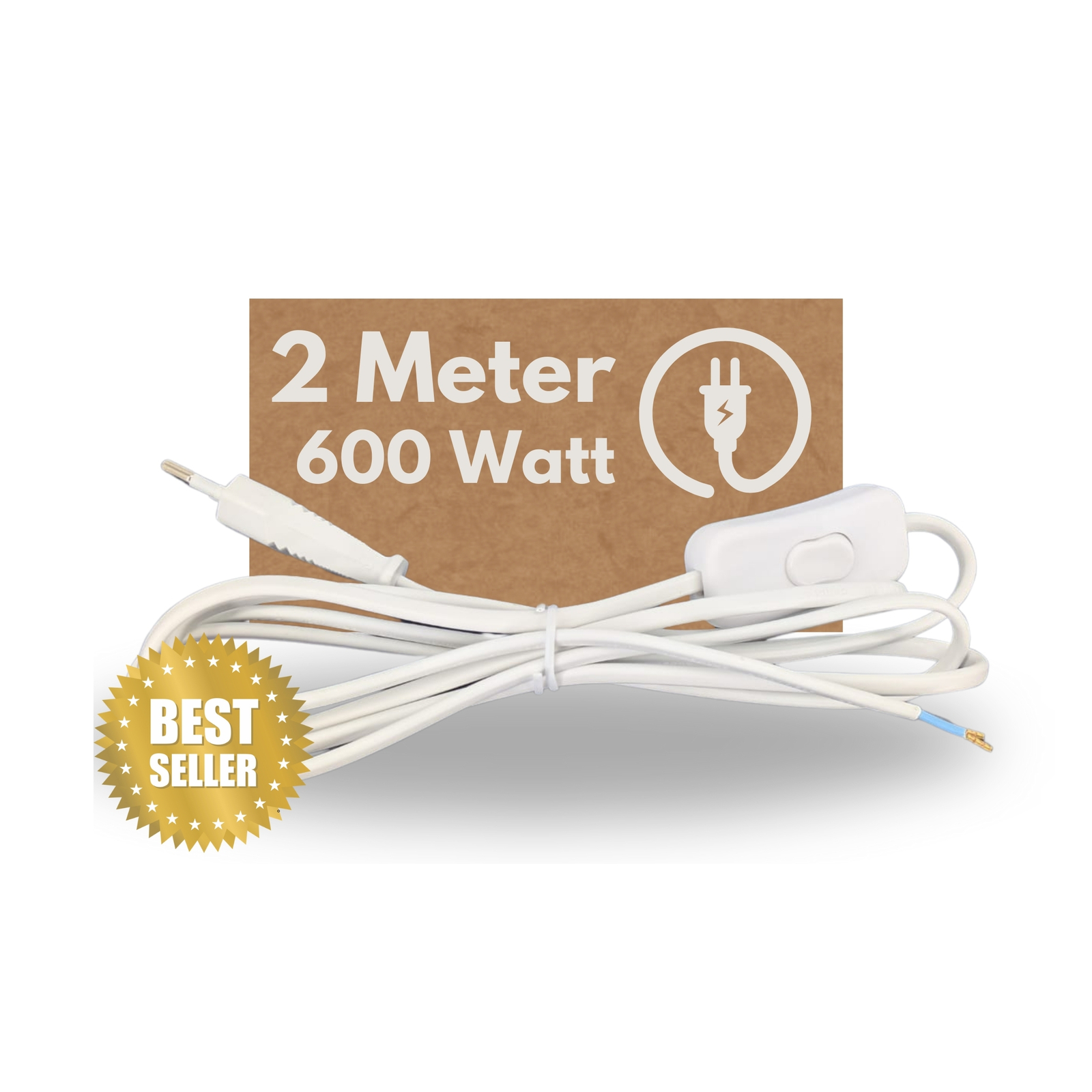 2m Euro Netzkabel Stromkabel mit Stecker und Schalter Typ C offenes ende Bild 4
