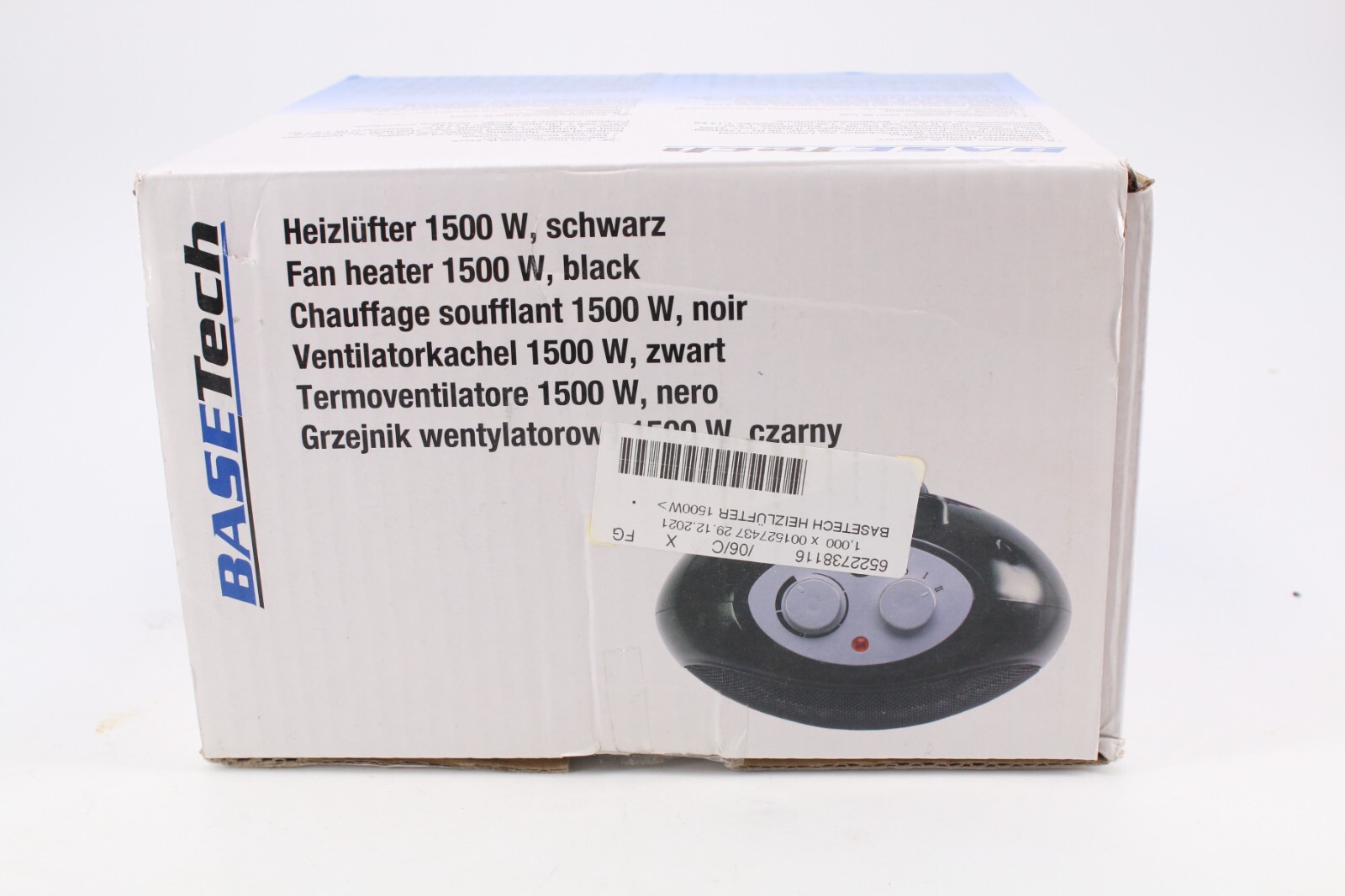 Heizlüfter Basetech NDQ1360 schwarz, Gitter etwas eingedrückt Bild 2