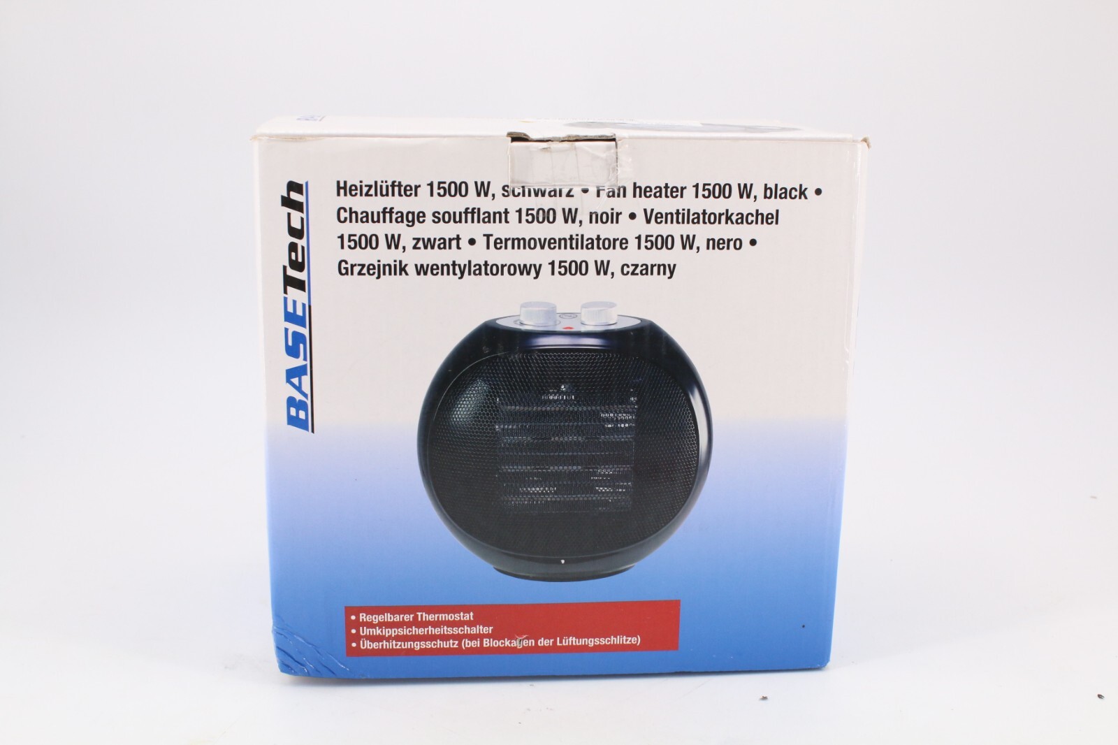 Heizlüfter Basetech NDQ1360 schwarz, Gitter etwas eingedrückt Bild 7