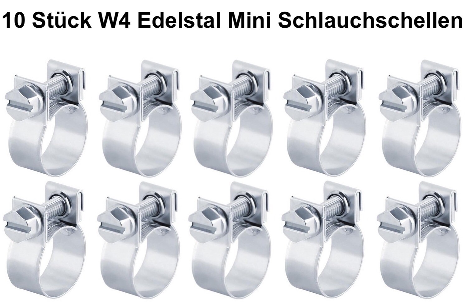 10x Schellen W4 Edelstal Mini Klemmen Klein Schlauchschellen Schlauchklemmen