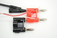 Doppel Bananenstecker mit 19mm Stiftabstand, nachsteckbar, schwarz oder rot Bild 2