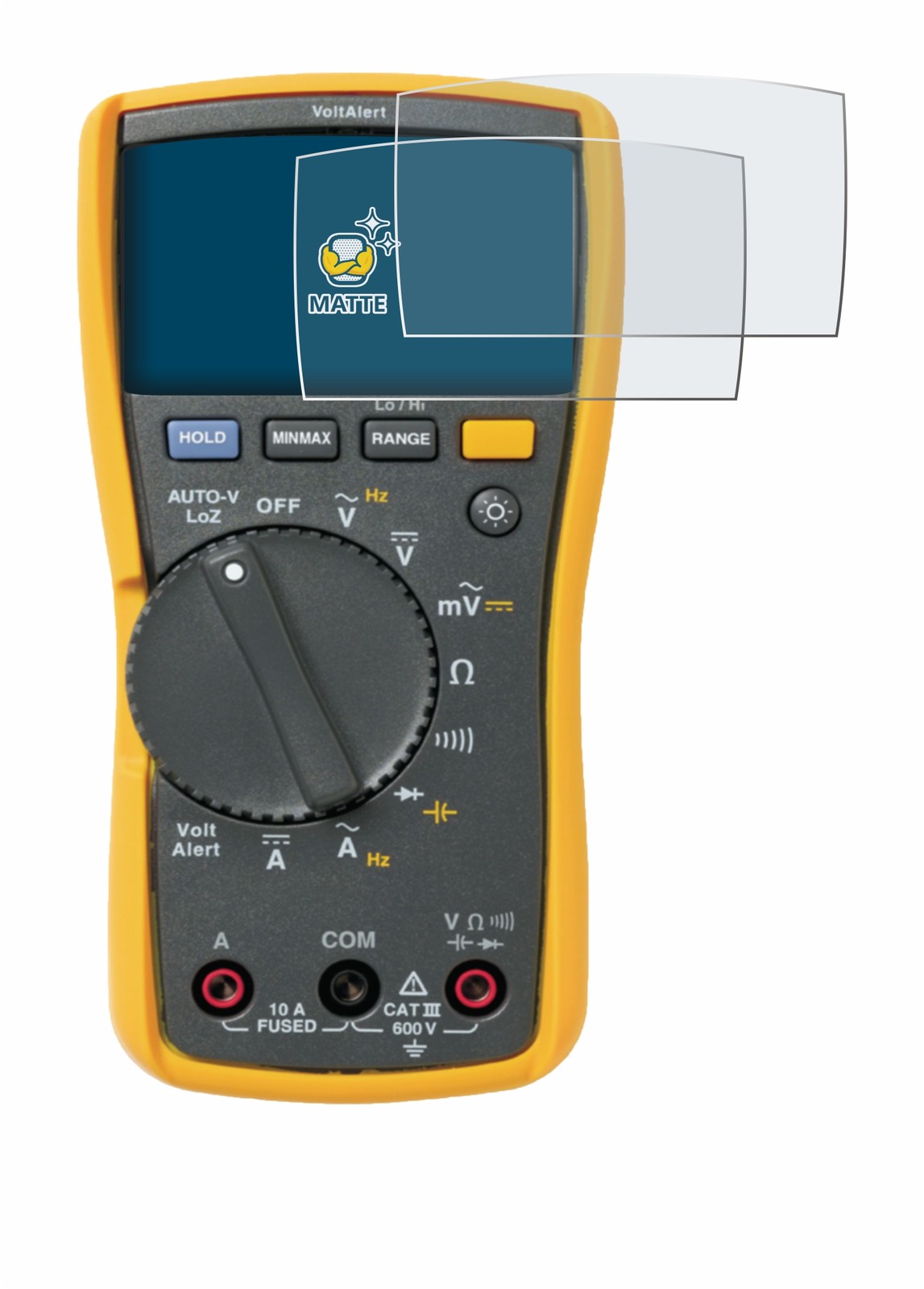 2x Displayschutzfolie matt für Fluke MultiMeter 117 Antireflektierend