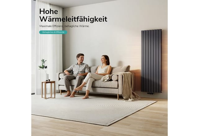 Emke Heizkörper 160x46cm 1490W Flach Heizkörper Anthrazit Design Paneelheizkörper Doppellagig
