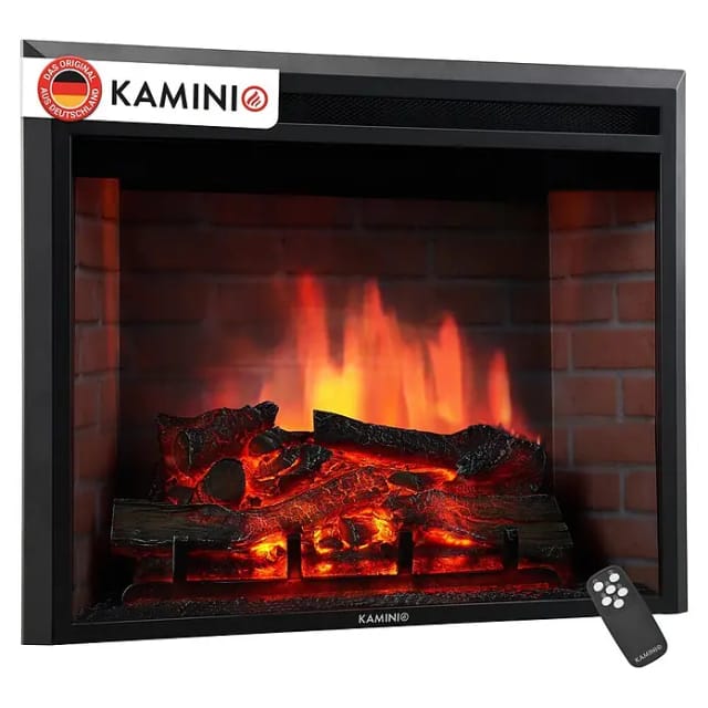 Kaminio Elektrokamin Luca Einbaukamin Heizung, 3D-Flammeneffekt, 9 Flammen 30