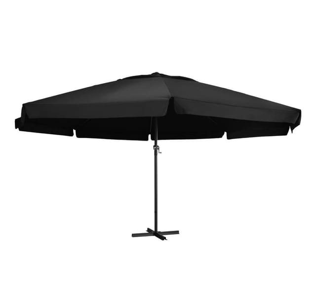 furnicato Sonnenschirm mit Aluminium-Mast 500 cm Schwarz