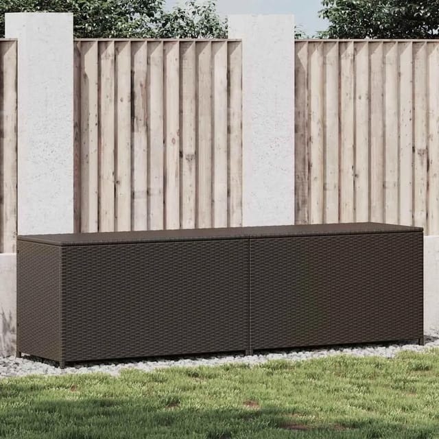 furnicato Gartenbox Poly Rattan 200x50x60 cm Braun
