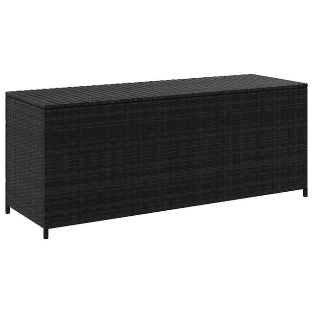 furnicato Garden-Auflagenbox Schwarz 150x50x60 cm Poly Rattan