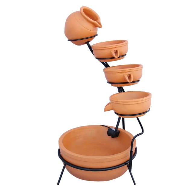 Monstershop Solar Kaskadenbrunnen mit Akku Terracotta