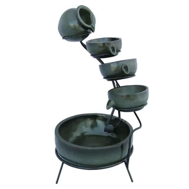 Monstershop Solar Kaskadenbrunnen mit Akku Grun