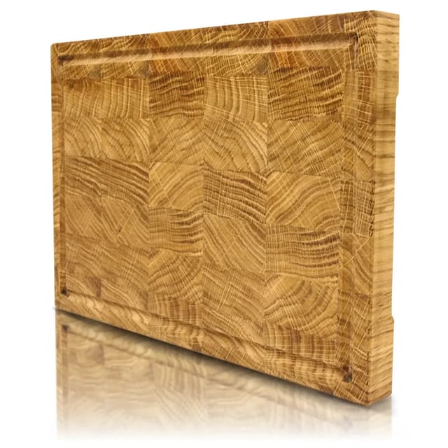 holz4home Premium Schneidebrett Stirnholz aus Eiche S