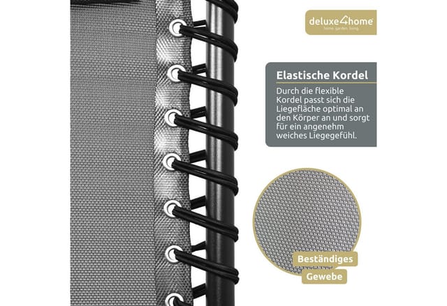 deluxe4home Liegestühle mit Klapptisch Faltbar mit Gepolsterter Kopflehne