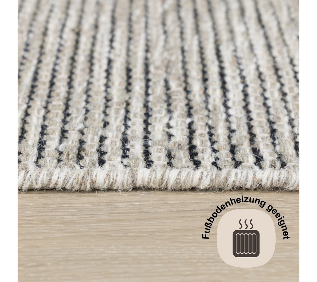 Myflair Möbel & Accessoires Wollteppich Anisa, rund, Höhe: 10 mm, Wendeteppich, meliert, reine Wolle, handgewebt, Wohnzimmer Bild 2