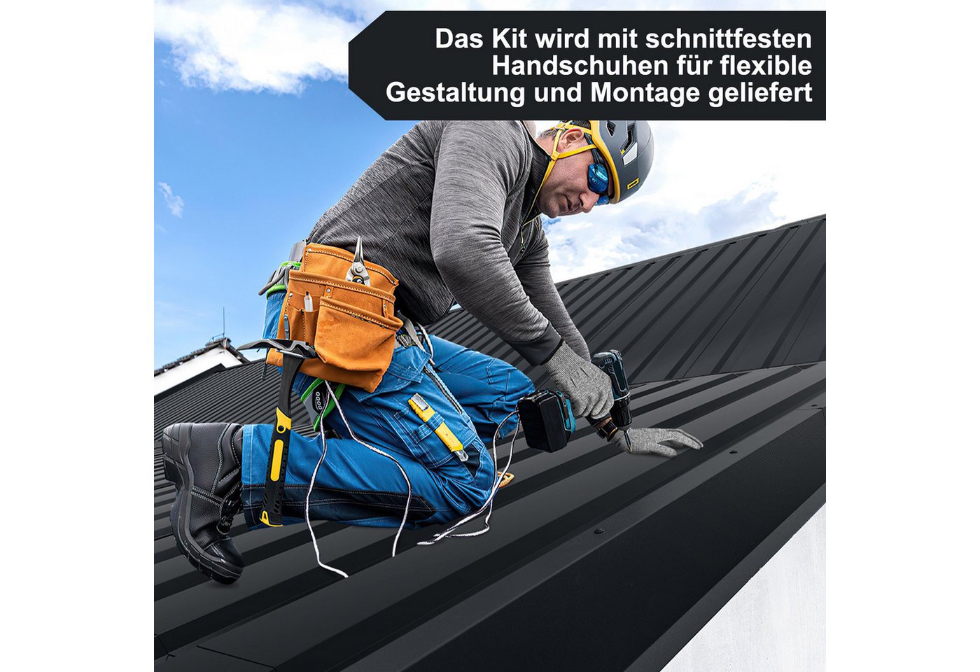 Clanmacy Trapezblech Deckenplatten 24st 115x45cm 12 Wellplatte Dachpaneele Profilblech, 115x45x0.25 mm (Set 24-St) UV-Schutz, Wasserfest, Wetterfest, Rostresistent, Korrosionsbeständig Bild 5