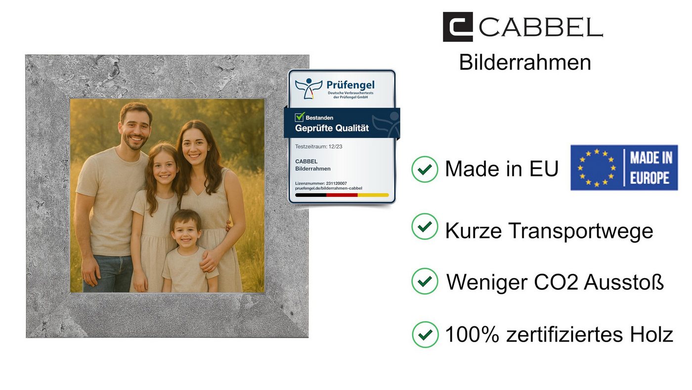 CABBEL Bilderrahmen MDF Holzrahmen Fotorahmen modern Collagen Foto Poster Galerie Wanddeko, für 2 Bilder (2 St), 10x10 cm Schwarz Wohnzimmer elegant Schmal Fotogalerie Schlafzimmer Bild 2