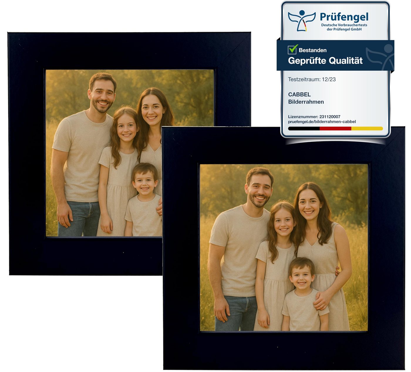 CABBEL Bilderrahmen MDF Holzrahmen Fotorahmen modern Collagen Foto Poster Galerie Wanddeko, für 2 Bilder (2 St), 10x10 cm Schwarz Wohnzimmer elegant Schmal Fotogalerie Schlafzimmer Bild 5