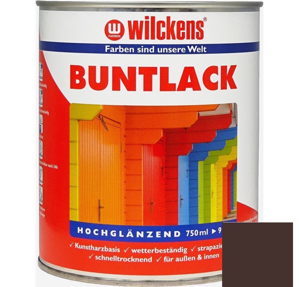 Wilckens Farben Kunstharzlack Buntlack Lack, hochglänzend, Schokoladenbraun RAL 8017, 750 ml