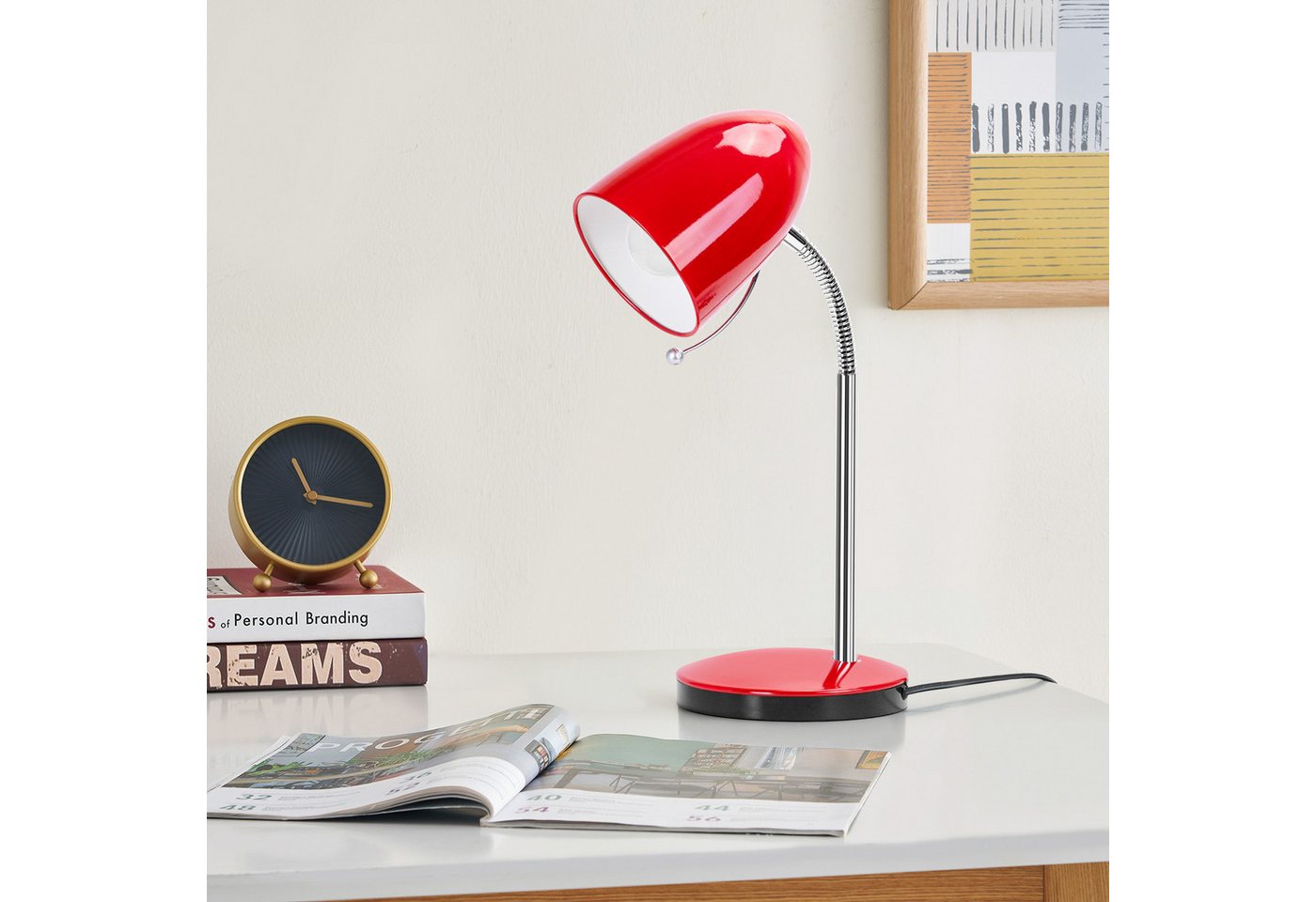 Aigostar Schreibtischlampe Aigostar Retro Kind Tischlampe, E27 (Max 11W), Flexibler Arm