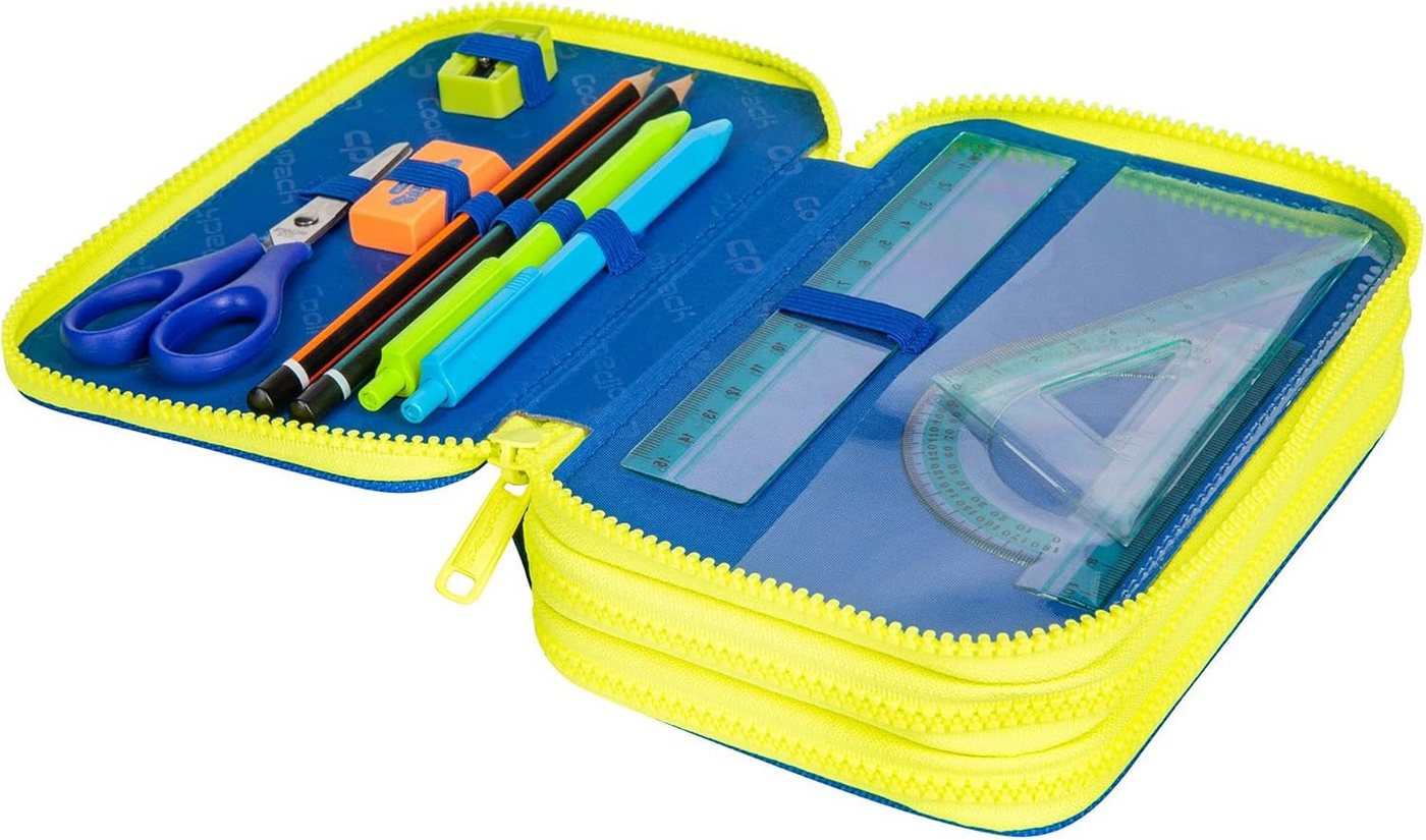 GOLDKIDS Federmäppchen COOLPACK XXL Federtasche Federmappe, (44-teilig gefüllte Schüleretui, 1-tlg., 3-stöckig 20 x 13,5 x 7 cm), Football 2T inkl. Füller Patrone Bild 2