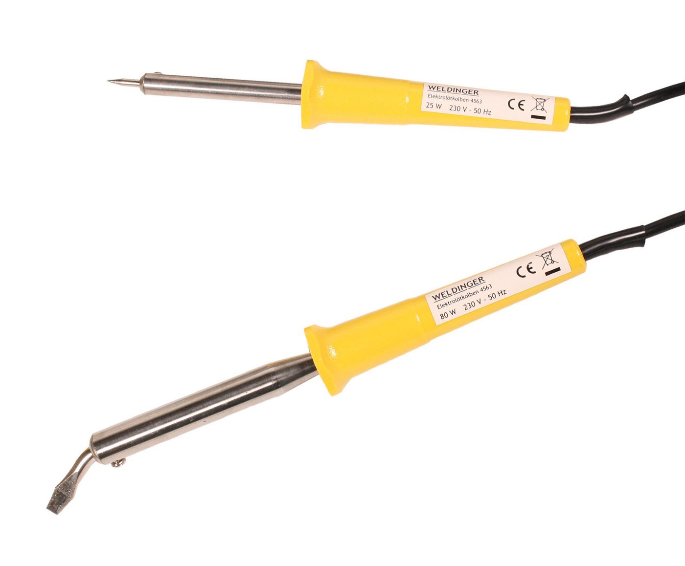 WELDINGER Lötkolben Profi Lötkolbenset 25 W und 80 W + Lot im Koffer Elektrolötkolben, max. 530 °C, elektrisch, Set, 6-tlg., Set mit Koffer