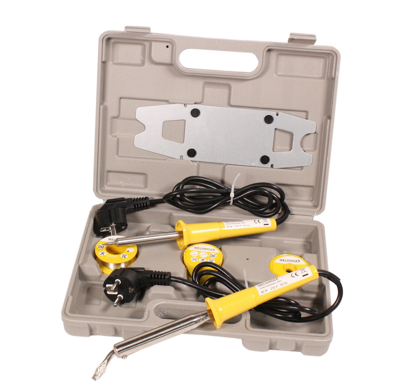 WELDINGER Lötkolben Profi Lötkolbenset 25 W und 80 W + Lot im Koffer Elektrolötkolben, max. 530 °C, elektrisch, Set, 6-tlg., Set mit Koffer Bild 2