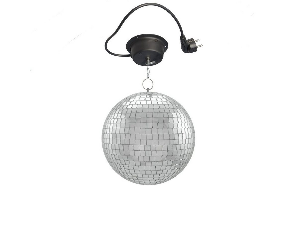 SATISFIRE Discolicht Spiegelkugel Set 20cm Kugel PROFI + Motor MBM-203 mit 30cm Knotenkette