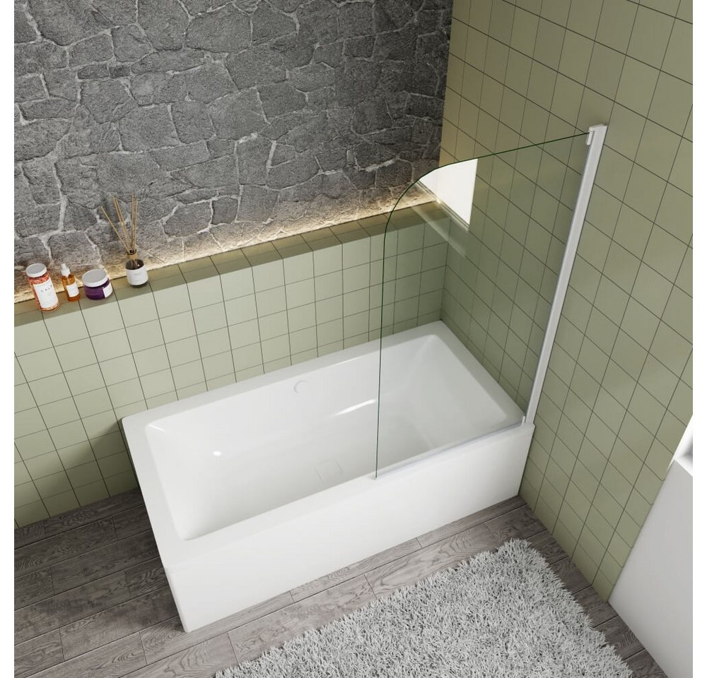 Duschparadies Duschwand 140cm anthrazitweiß Glas Aufsatz Duschabtrennung Badewanne Trennwand, Einscheibensicherheitsglas, Sicherheitsglas, Glas Bild 2