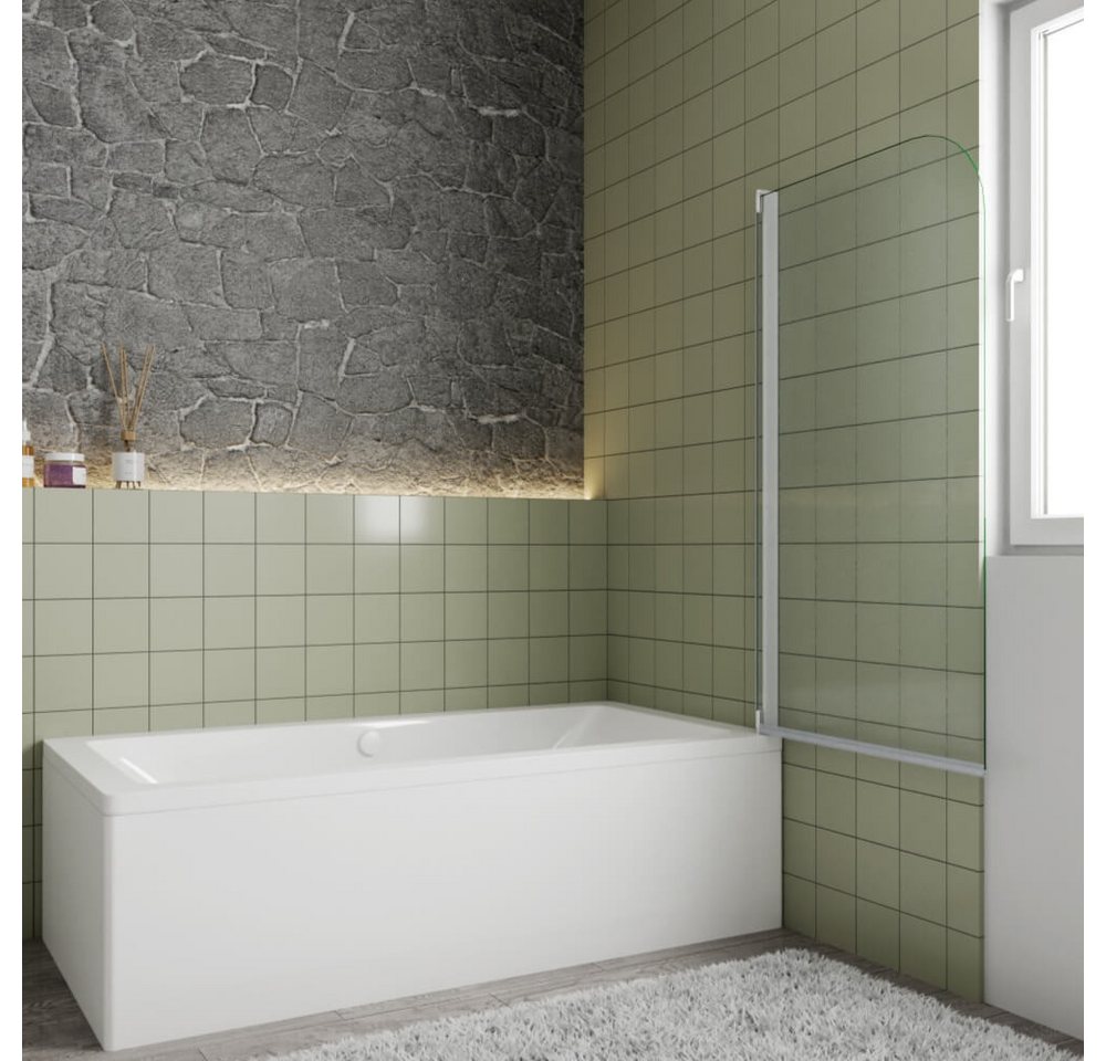 Duschparadies Duschwand 140cm anthrazitweiß Glas Aufsatz Duschabtrennung Badewanne Trennwand, Einscheibensicherheitsglas, Sicherheitsglas, Glas Bild 5