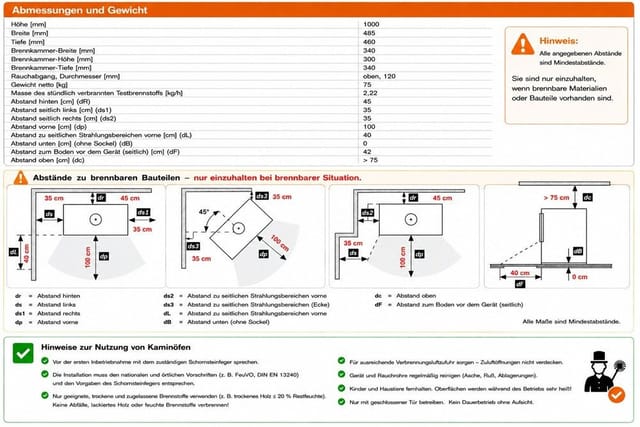 Blist Kaminofen Vienna S 4.0 Keramik Creme, 7,5 kW