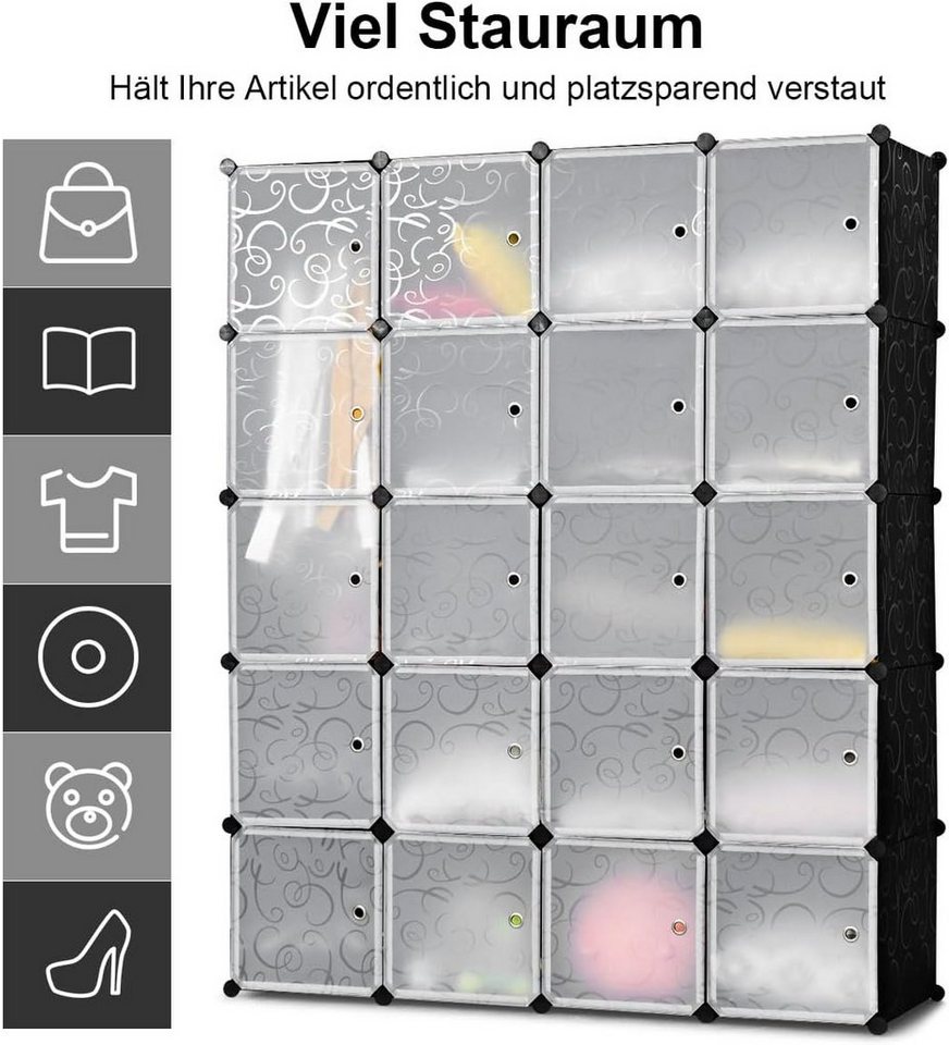 KOMFOTTEU Steckregal 20 Würfelregal, stapelbar aus Kunststoff, 35x35 cm Bild 2