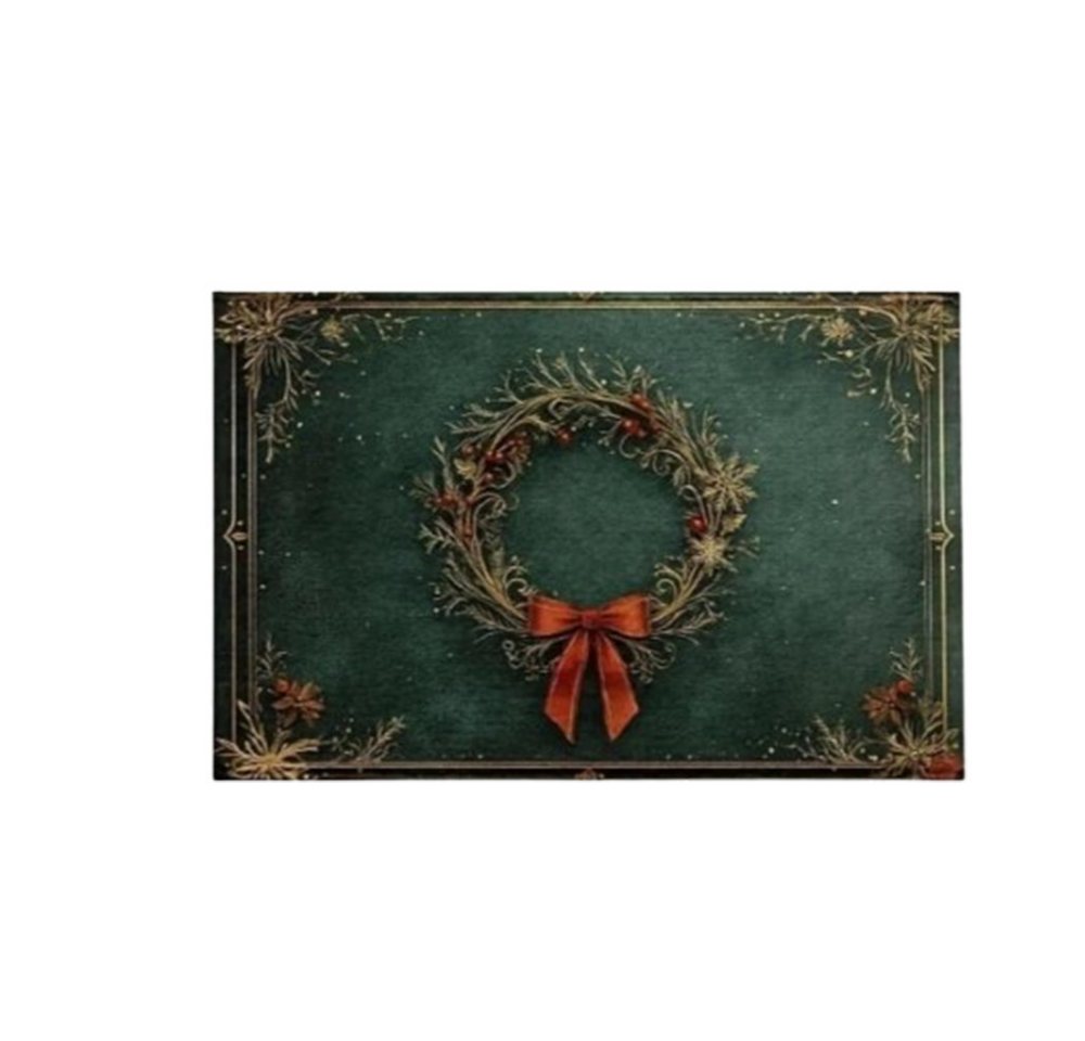 CLTYQ Fußmatte Weihnachten Wohnzimmer Waschbar,rutschfest, fleckenbeständig, Weihnachtsmuster, Weihnachten Wohnzimmer,Grün Bild 4