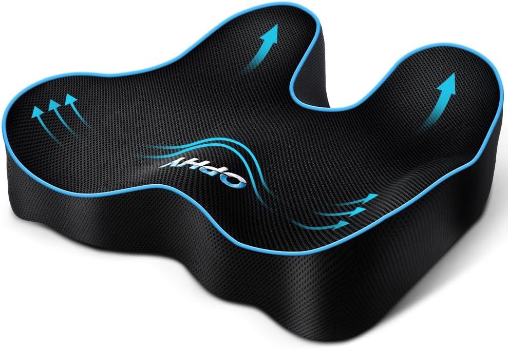 POPOLIC Sitzkissen Memory-Foam Sitzkissen, U-förmiges Premium-Kissen, Waschbarem Bezug, für Bürostuhl, Gaming-Stuhl, Autositz – Weicher Komfort, Rutschfestem Bild 2