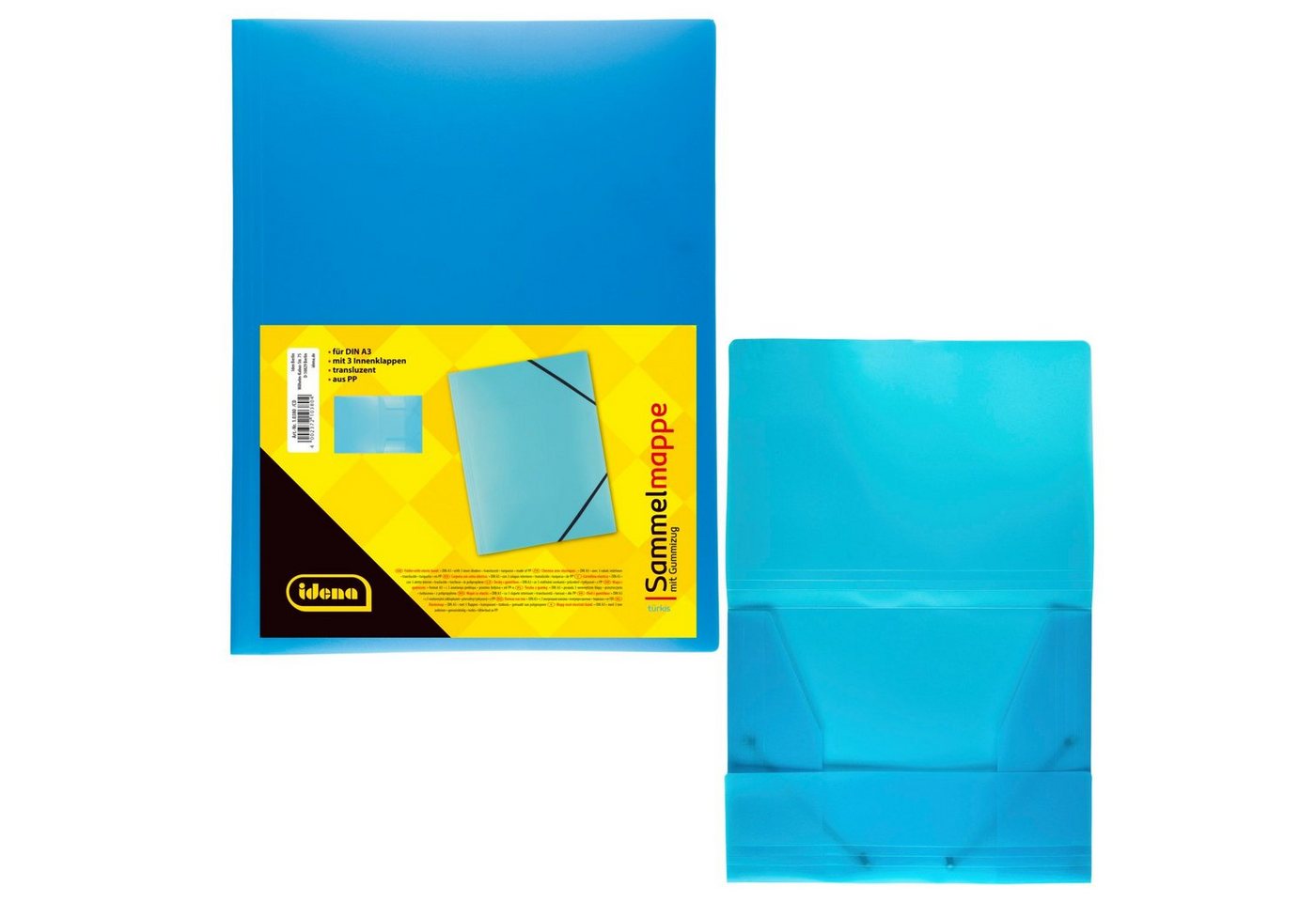 Idena Hefter Idena 10380 - Sammelmappe mit Gummizug für DIN A3, aus Polypropylen