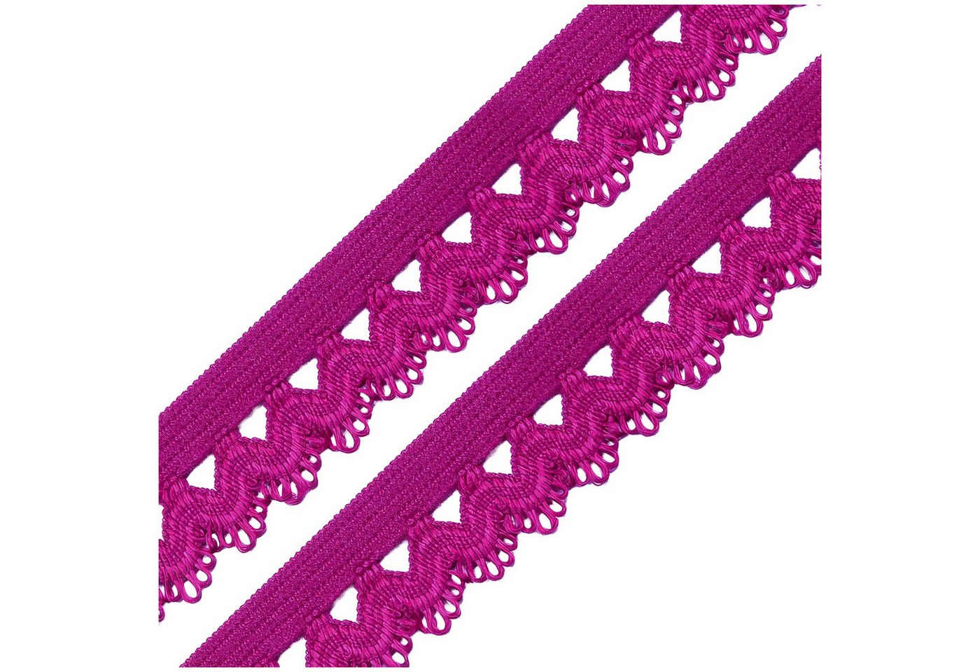 maDDma Spitzenband Wäschegummi Faltgummi Ziergummi 15mm Faltgummi ab 1m Einfassband, fuchsia Bild 4