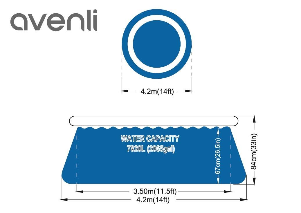 Avenli Quick-Up Pool Avenli Prompt Set 427x84cm Pool, ohne Zubehör, blau (Aufstellpool mit aufblasbarem Ring, Quick Up Pool ohne Pumpe), Swimmingpool auch als Ersatzpool geeignet Bild 4