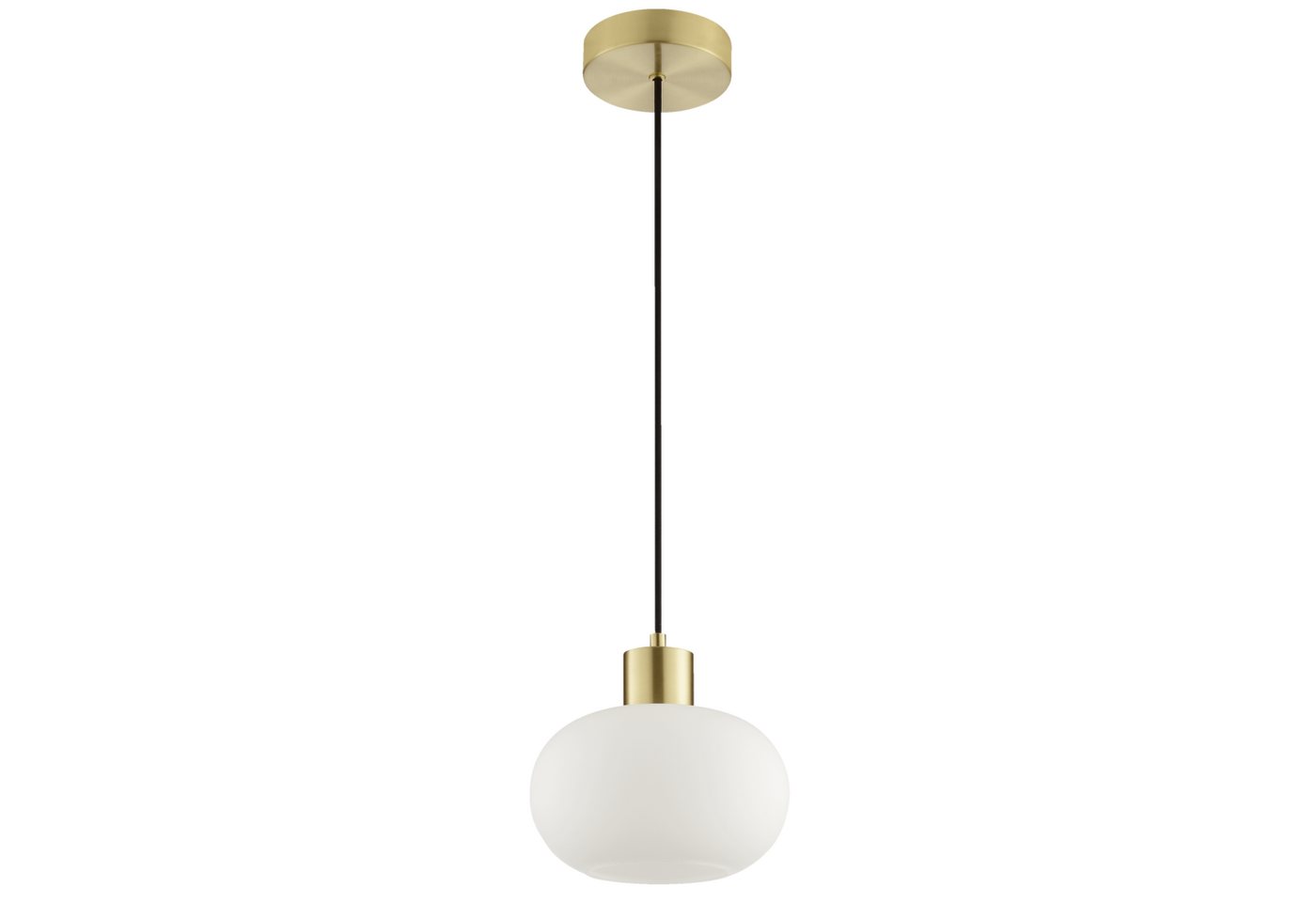 Lightbox Pendelleuchte, ohne Leuchtmittel, Ø 22 cm, Höhe 120 cm, E27 Fassung, Glas weiß, Metall messing gebürstet Bild 2