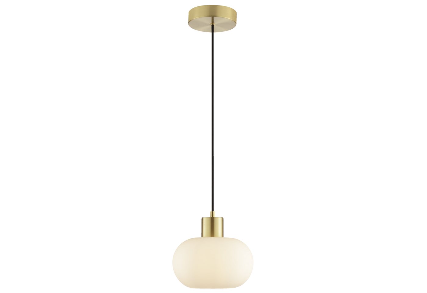 Lightbox Pendelleuchte, ohne Leuchtmittel, Ø 22 cm, Höhe 120 cm, E27 Fassung, Glas weiß, Metall messing gebürstet Bild 4