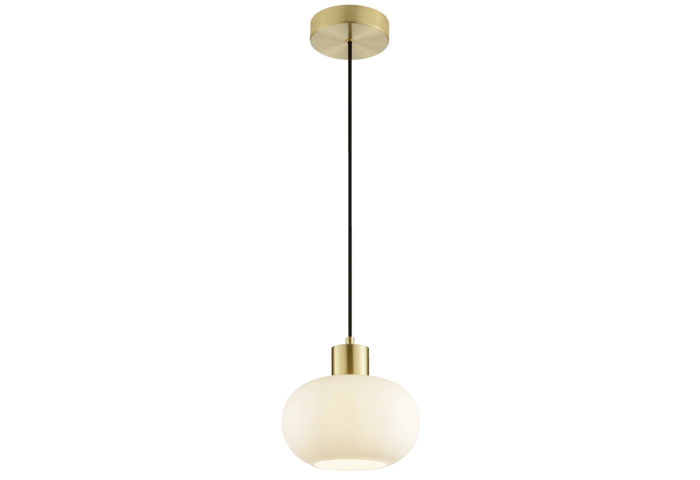 Lightbox Pendelleuchte, ohne Leuchtmittel, Ø 22 cm, Höhe 120 cm, E27 Fassung, Glas weiß, Metall messing gebürstet Bild 5