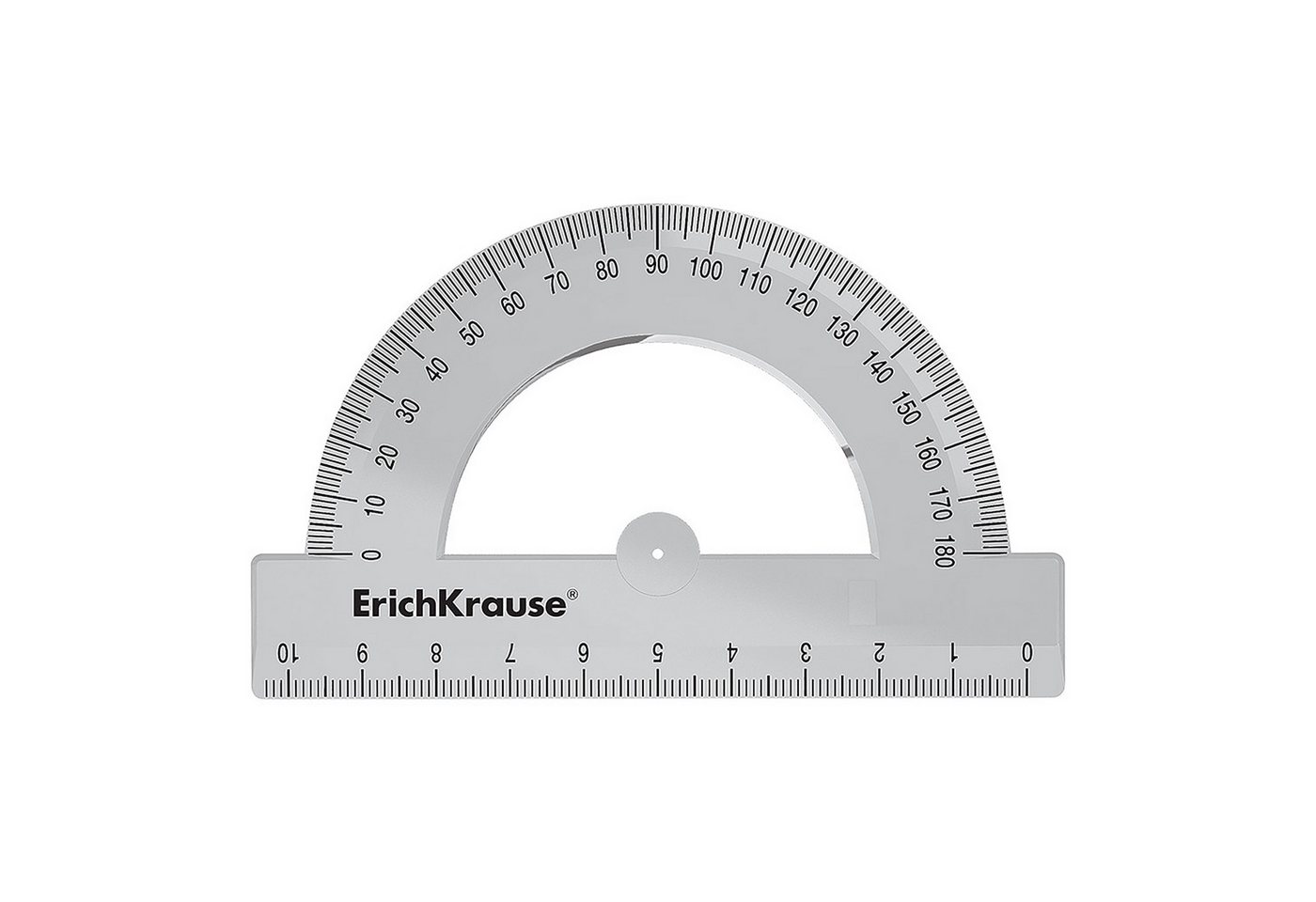 Erich Krause Lineal, Halbkreis Winkelmesser 180° Lineal 10 cm Kunststoff klar transparent