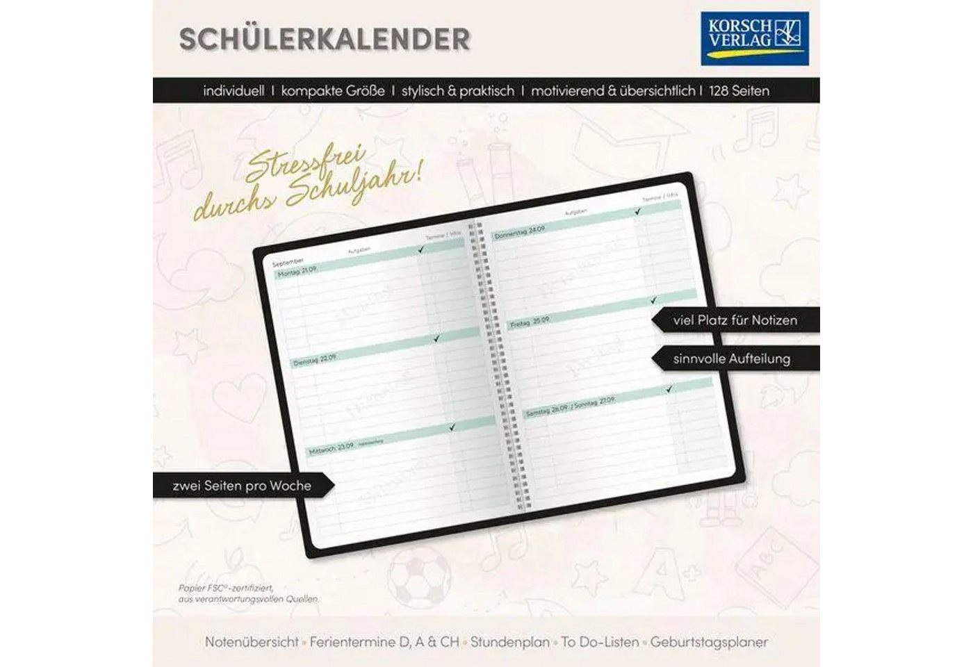 Korsch Verlag Schülerkalender Schülerkalender Am besten 2026/2027 Bild 2