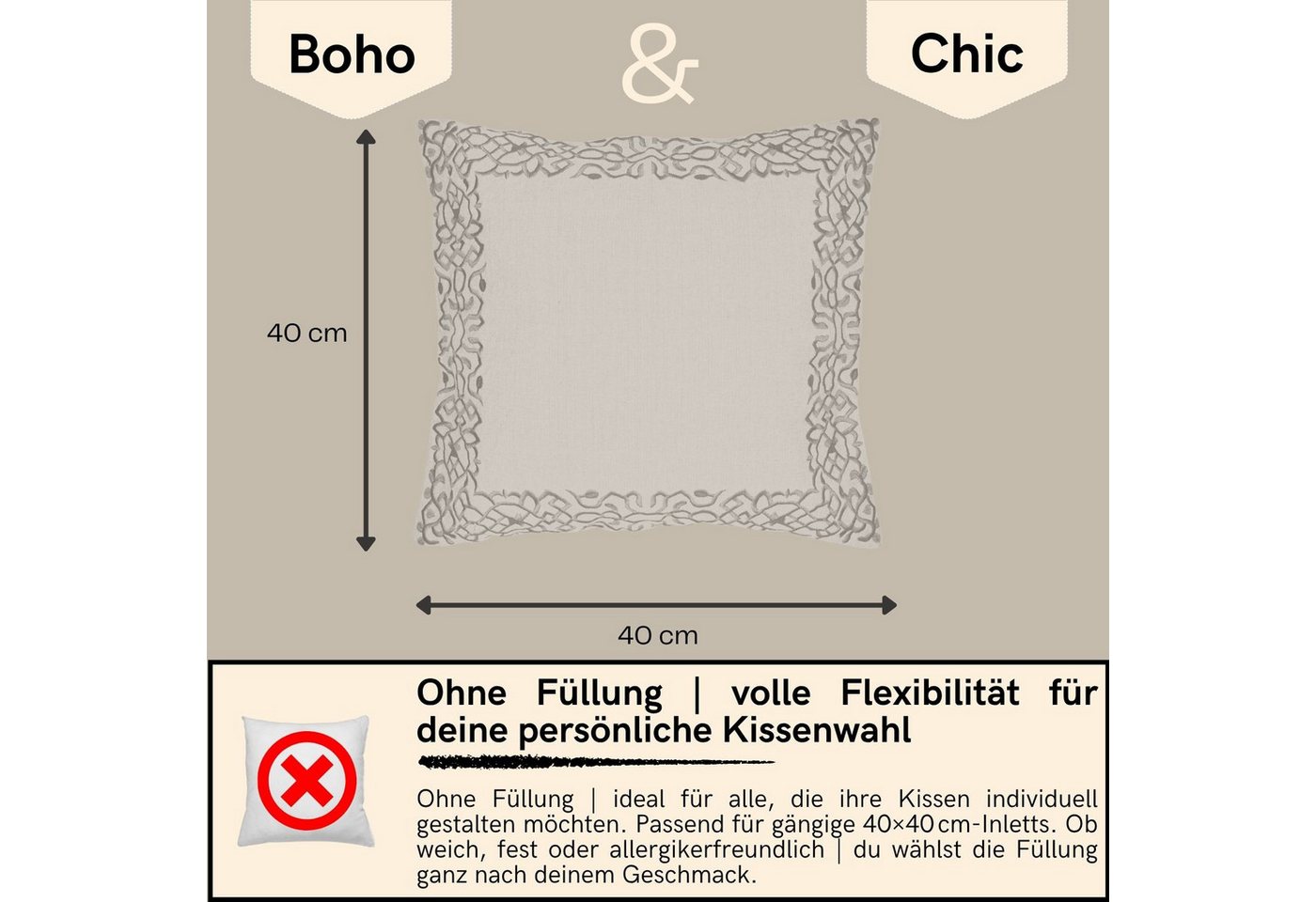 Marrakesch Orient & Mediterran Interior Zierkissen 4er Set Boho Kissenbezug Frisia orientalisch aus Baumwolle, Rot 40 cm, (4 St)