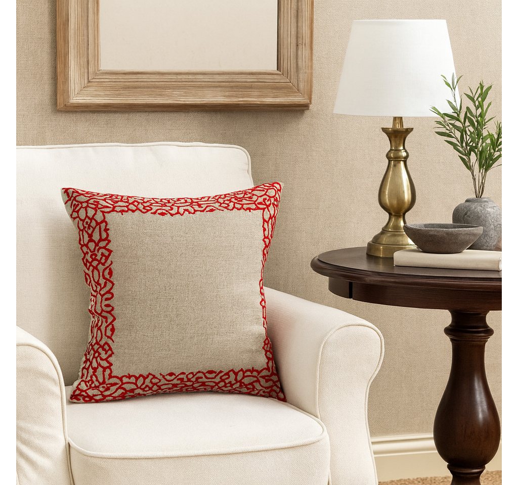 Marrakesch Orient & Mediterran Interior Zierkissen 4er Set Boho Kissenbezug Frisia orientalisch aus Baumwolle, Rot 40 cm, (4 St) Bild 4