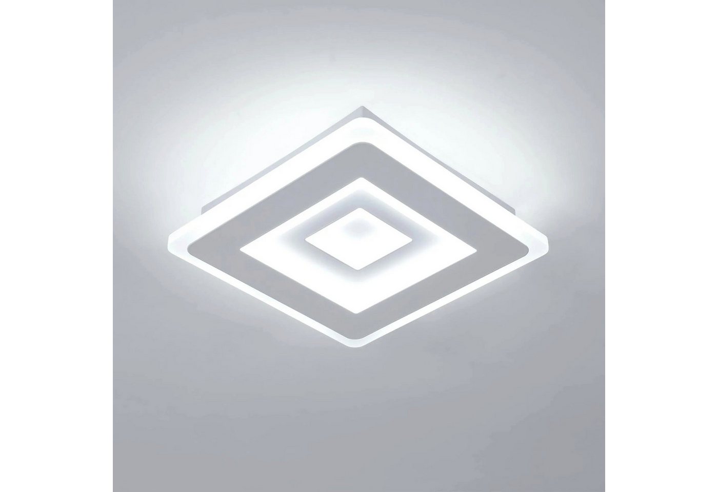 Riserva Deckenleuchten Ultradünne Quadratische LED Deckenleuchte Weiß 20cm 28W 6500K, LED wechselbar Bild 2