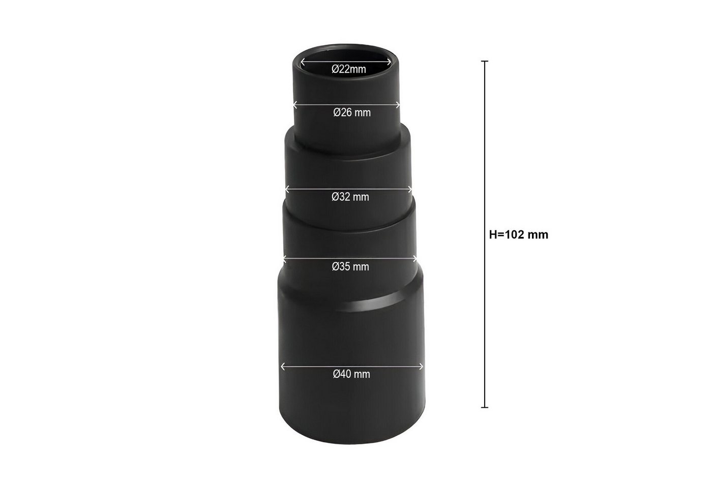 VABIONO Schlauchadapter Reduzierung Muffe Hülse Adapter für Staubabsaugung, (Set, 3er), Kostenloser Versand Bild 3