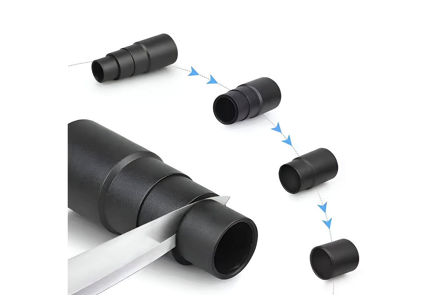 VABIONO Schlauchadapter Reduzierung Muffe Hülse Adapter für Staubabsaugung, (Set, 3er), Kostenloser Versand Bild 4