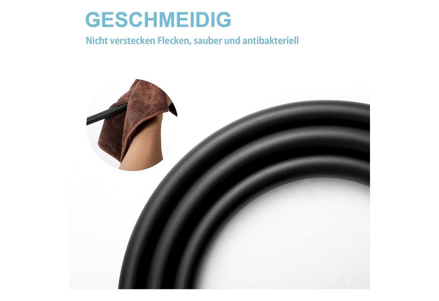 LuxusKollektion Brauseschlauch Brauseschlauch Duschrohr PVC Duschschlauch 3m Mattschwarz Ersatz Bild 3