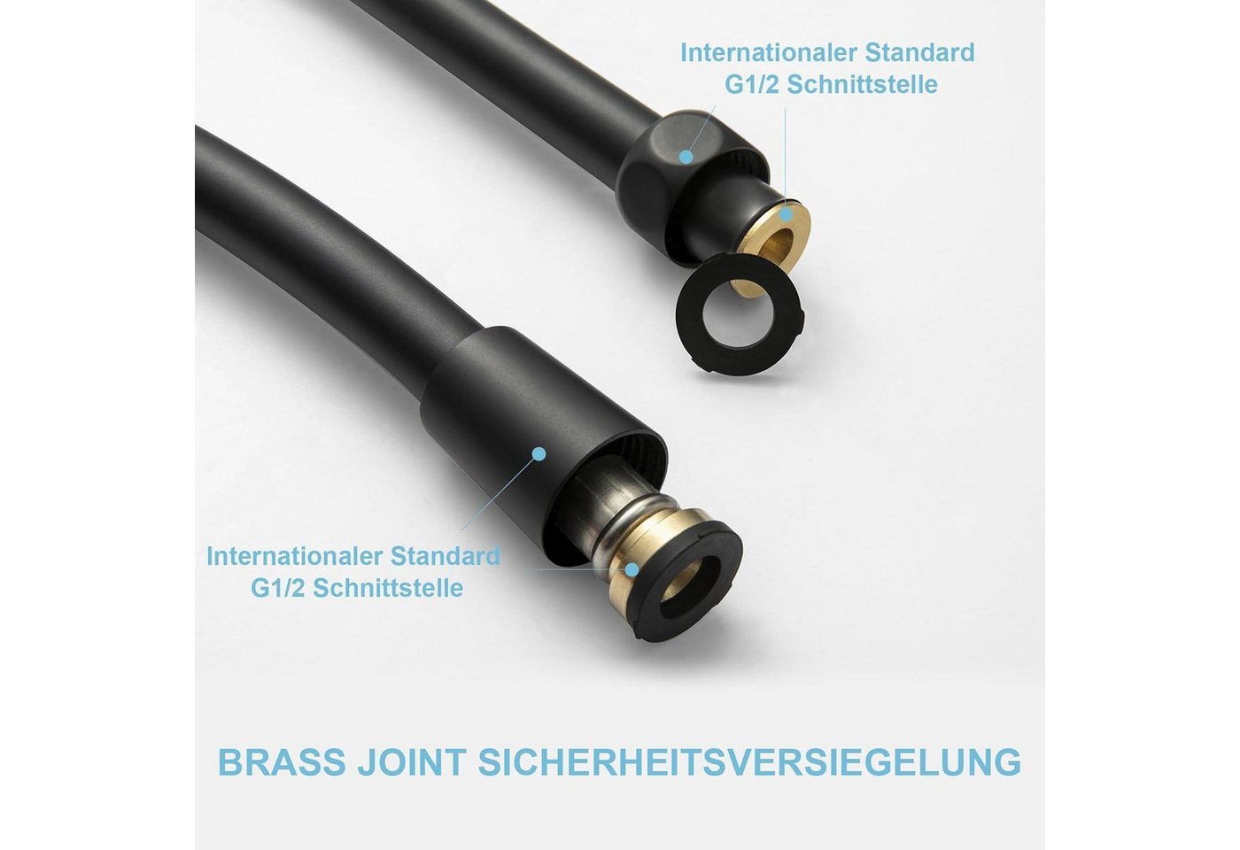 LuxusKollektion Brauseschlauch Brauseschlauch Duschrohr PVC Duschschlauch 3m Mattschwarz Ersatz Bild 4