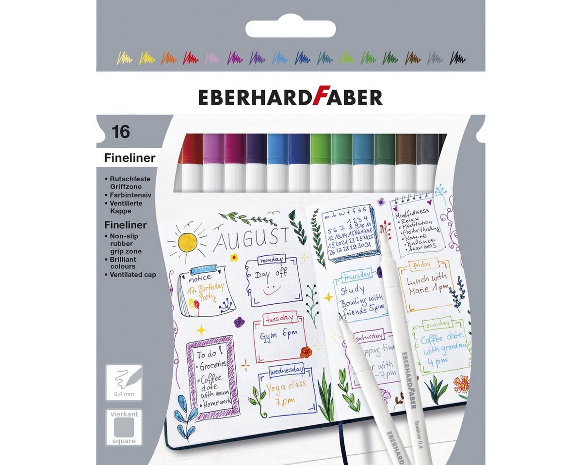 Eberhard Faber Fineliner EBERHARD FABER Fineliner 16 Stück Kartonetui