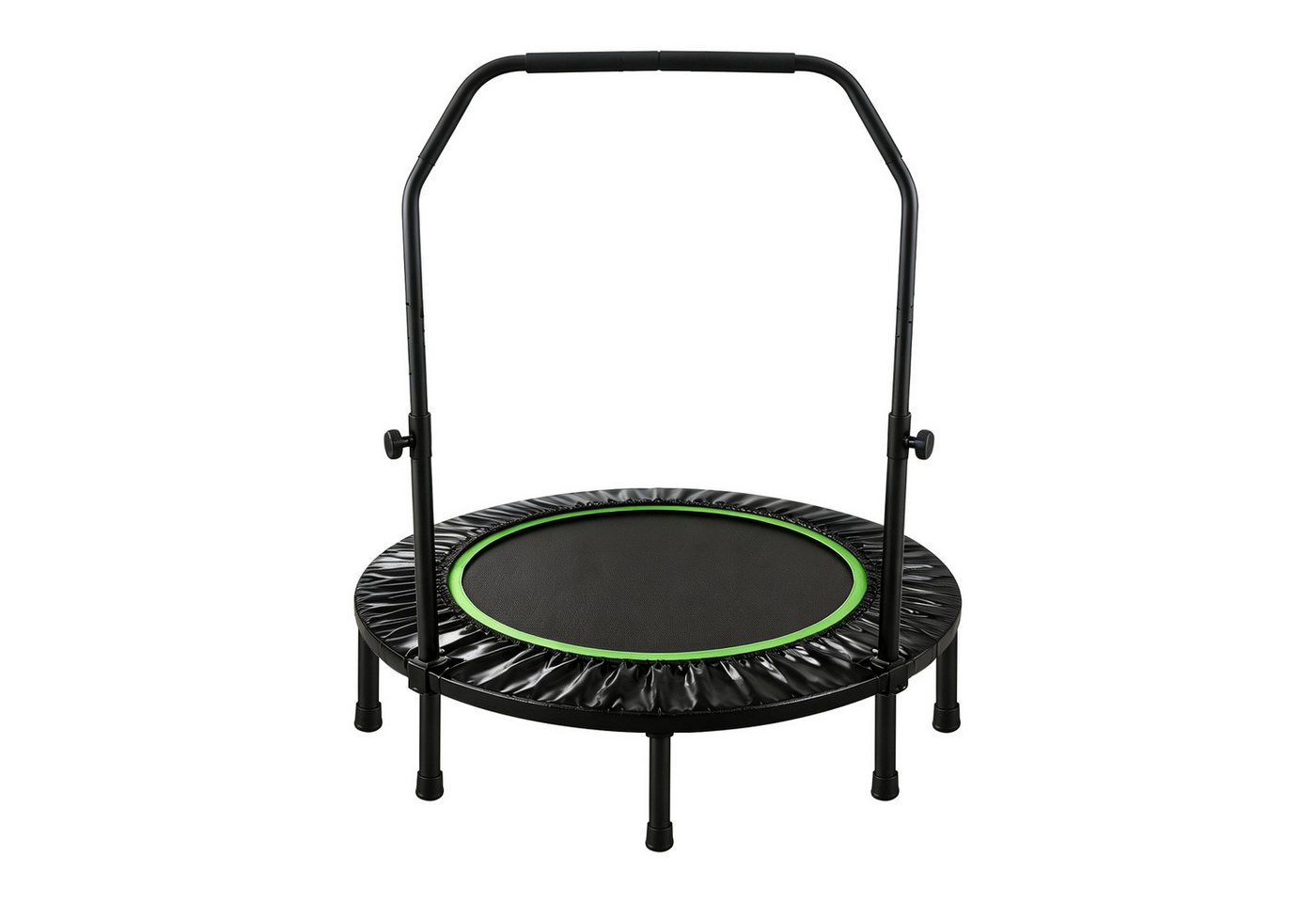 FOXSPORT Fitnesstrampolin Faltbar mit 3-stufig Höhenverstellbarer Haltestange, Ø 120 cm, Inclusief Beschermrand & Anti-Slip Grijpstang, Max. 100 kg Bild 5