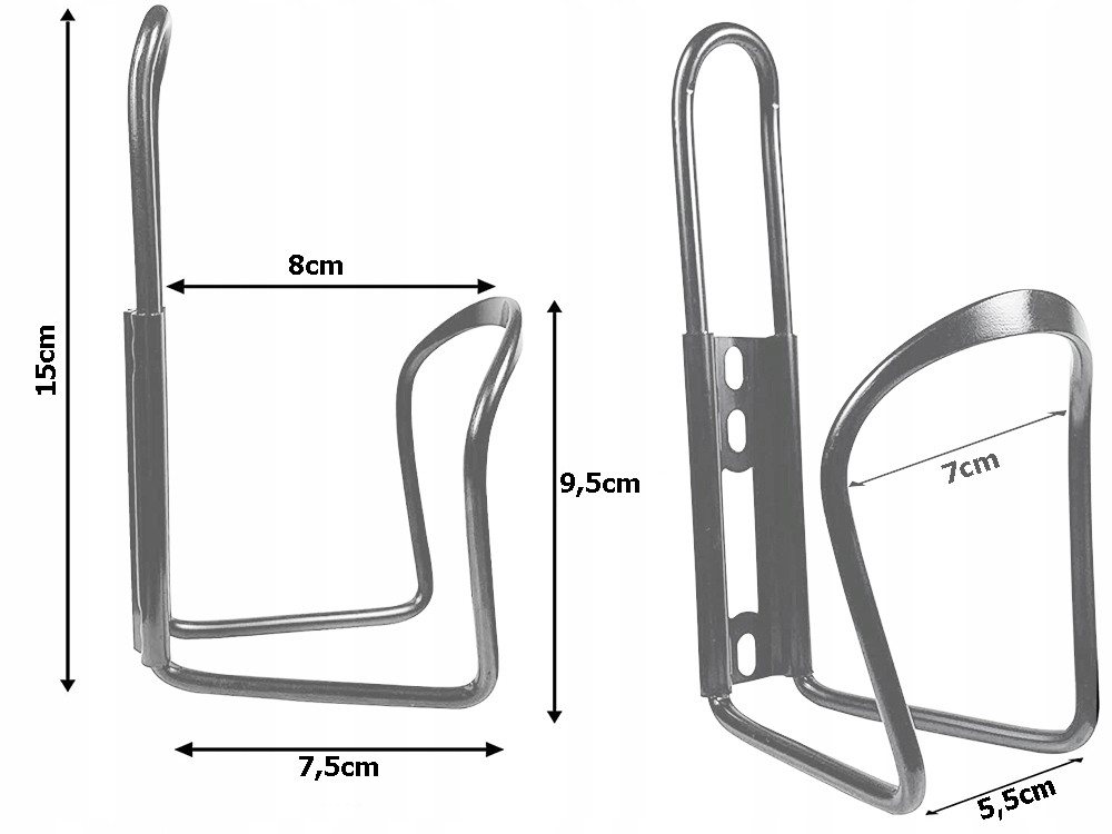 VERK GROUP Fahrrad-Flaschenhalter 2er Fahrrad Flaschenhalter Aluminium Schwarz Silber Universal, (Packung), 2er-Set aus Aluminium, Für Flaschen bis ca. 1,5 Liter Bild 2